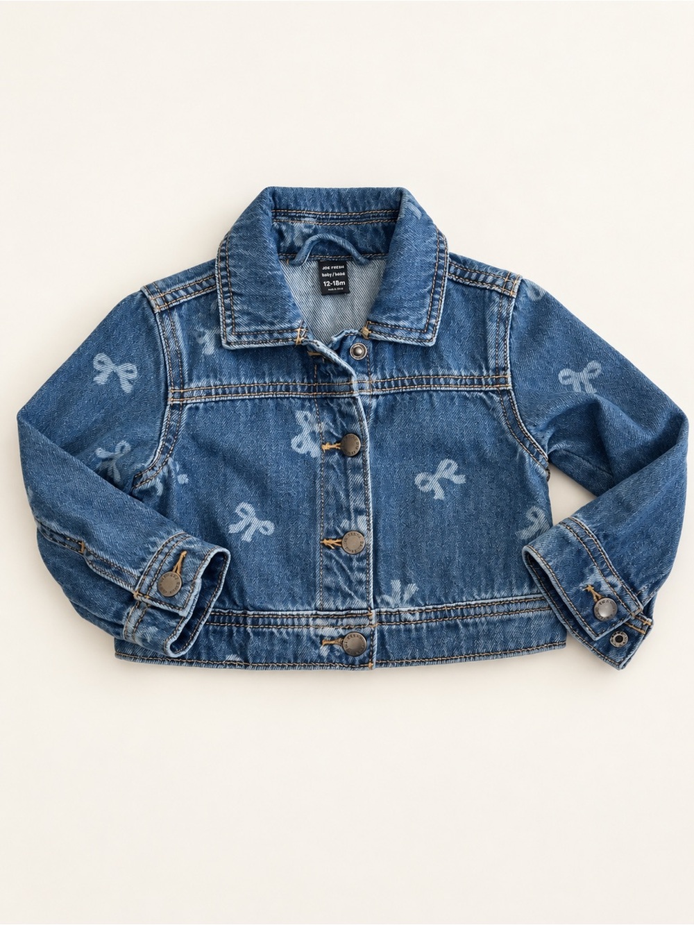 Joe Fresh Blue Denim Kids' Jacket with Bow Motif